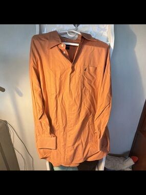 Nautica Vintage Oxford Button-Up Shirt in Rust Orange